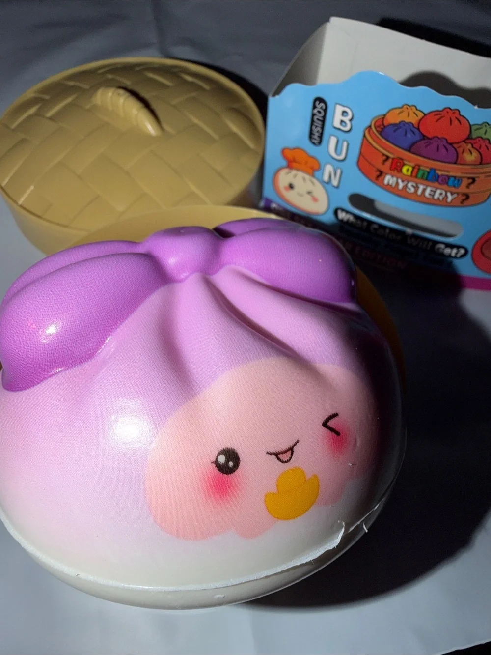 Rainbow Mystery Squishy Bun Toy - Pink & Purple